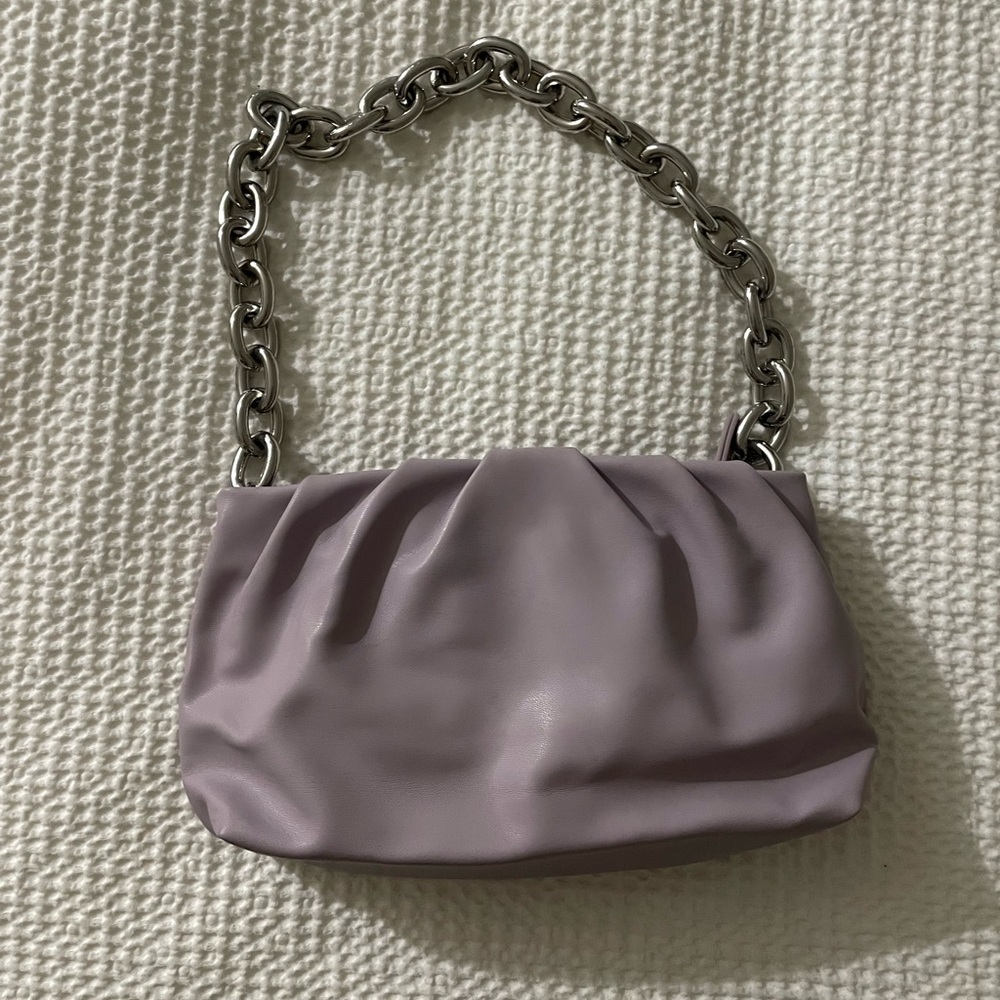 Lilac Purse with Chain Shoulder Strap